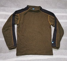 Kuhl Alfpaca Fleece Sweater Mens Small Green Mock Neck Hiking Outdoor