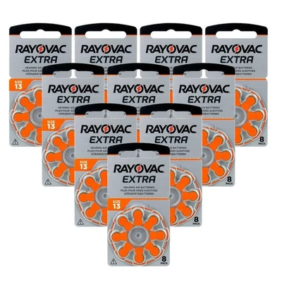 80x Piles pour appareils auditifs Rayovac Taille 13 1,45V Zinc-Air - Photo 1/4