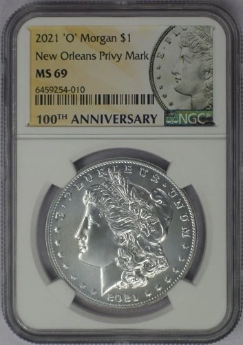 2021-O Morgan Dollar New Orleans Pricy Mark - NGC MS 69