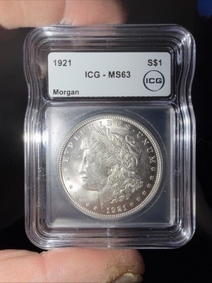 1921年モーガン銀貨 MS63 1921 Morgan Silver $1 Dollar ICG MS63 Uncirculated | eBay