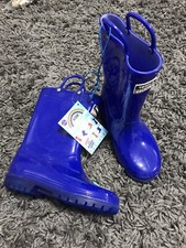 town and country wellies Blue Boys Light Up Size 12