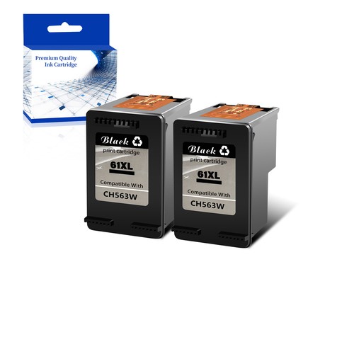 2PK Compatible with 61XL Black Ink for HP DeskJet 1050 1055 1510 1512 2514 2540 - Picture 1 of 1