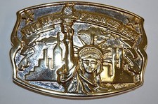 Vintage Statue of Liberty USA United States of America France Belt Buckle 1986