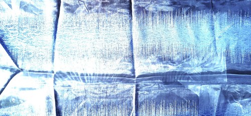 ITALIAN METALLIC White/BLUE Sheer Remnants 2pc.EACH w 14"x 3yd.23"=7yd.20"LENGTH - Picture 5 of 10