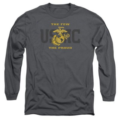 US Marine Corps The Few The Proud Charcoal Men's Long Sleeve Shirt