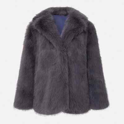 Fashion Fluffy Furry Faux Fur Jacket Women Winter Shaggy