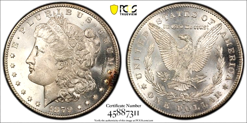 1879-S * R78 Reverse of 1878 * PCGS MS63 " GOLD Shield " Silver MORGAN Dollar $1