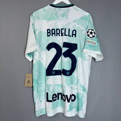 NWT INTER MILAN 2022 2023 AWAY FOOTBALL SHIRT JERSEY MAGLIA #23 BARELLA UCL 