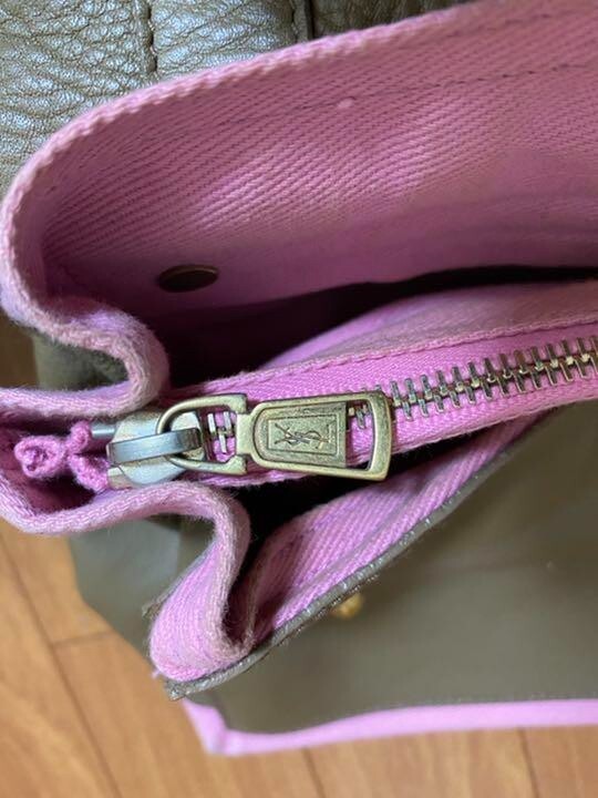 Borsa a tracolla SAINT LAURENT M 2 vie borsetta grigio rosa cachi classica USATA