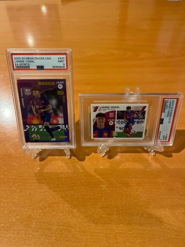 2023-24 MEGACRACKS LIGA LAMINE YAMAL EA SPORTS #423 & 19BIS PSA 9