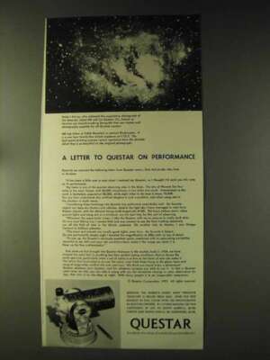1976 Questar Telescopes Ad - A Letter on Performance