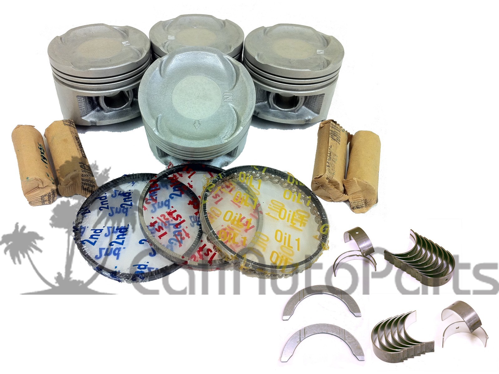 9295 Honda Civic Del Sol VTec 1.6L SOHC D16Z6 Pistons Rings + Main Rod