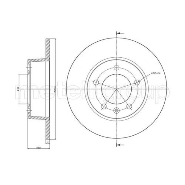 Metelli 2X Bremsscheibe Hinten Ø305Mm Voll FüR Renault Master II Kasten FD 2.5-image