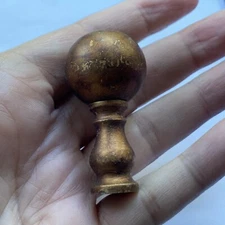 Vintage Bronze - Brass Spherical Ball Heavy Lamp Finial Tall Size