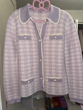 2100 Miu Miu Wool Cardigan Lavender Elegant Style IT 38