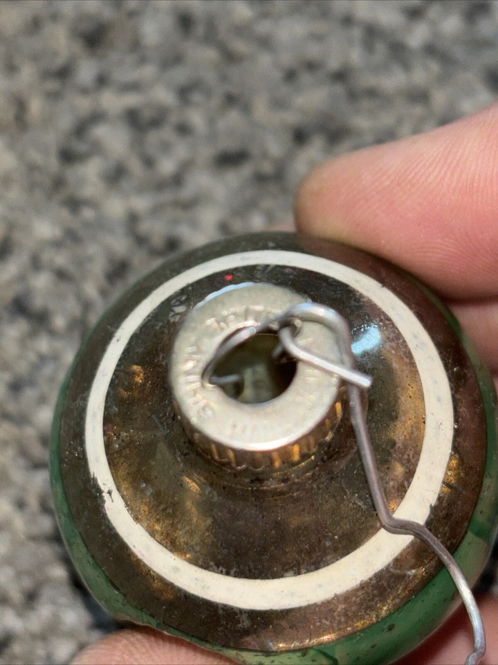 SHINY BRITE INDENTS Bell Round CHRISTMAS TREE ORNAMENTS VINTAGE GLASS