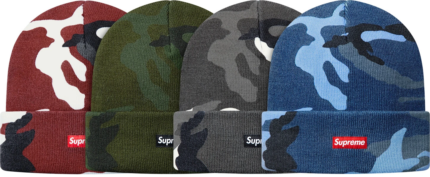 Boîte de camouflage imprimée Supreme logo beanie bleu taille unique F/W 13