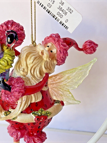 Neiman Marcus Santa Fairy Christmas Ornament Holding Gift New with Tag - Picture 2 of 11