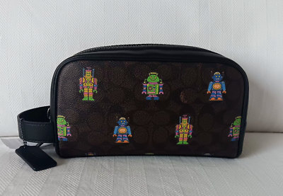COACH CW199コズミックスモール　ポーチ　キャンバス＆レザー　未使用品 COACH CW199コズミックスモールポーチキャンバス＆レザー未使用品