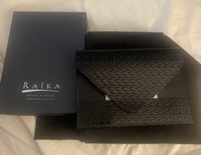 RAIKA 4"x 6" Black LEATHER PHOTO ENVELOPE HOLDER PICTURE BA 109 PASSPORT NIB