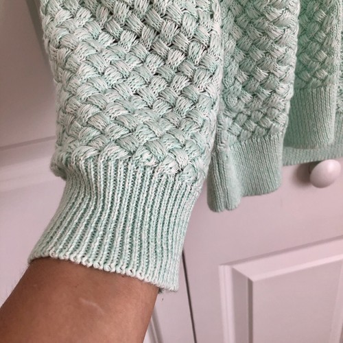 Hasting & Smith Sweater Women's GREEN Cardigan, Open Front, 2 pockets, Knit, - 第 5/7 張圖片