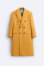 CAPPOTTO UOMO ZARA SENAPE DOPPIOPETTO HARRY LAMBERT S/SMALL 6711/881/305 NUOVO