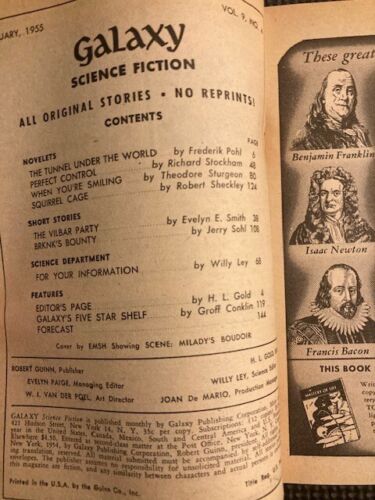 Rare January 1955 GALAXY SCIENCE FICTION Magazine POHL Sturgeon Sheckley - Imagen 3 de 6