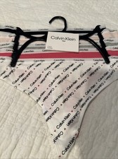 WOMENS SIZE MEDIUM CALVIN KLEIN THONG UNDERWEAR 5 PAIR BLACK RED GRAY