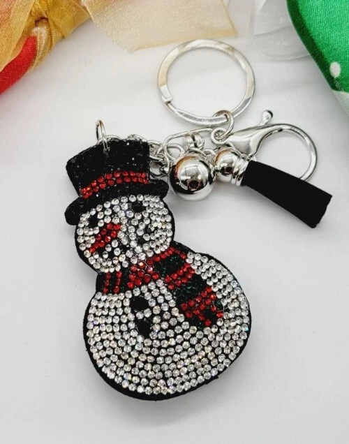 Kirks Folly Muñeco de Nieve Llavero Encantador Medias Relleno Plus 2 Bufandas Navidad Foto 3 de 4