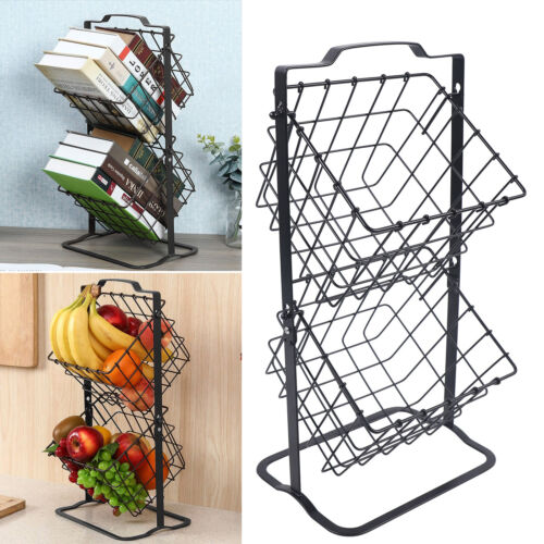 Hängekorb 2/3 Etagen Obstkorb Gemüseampel Hänge Etagere Körbe Eisen Schwarz - Bild 46 von 46