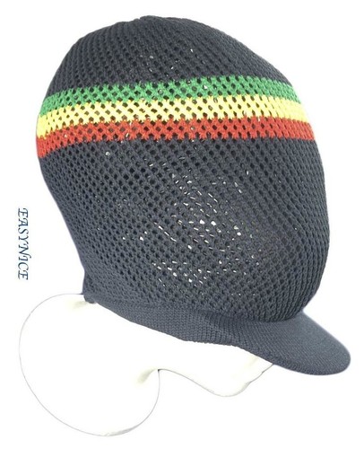 Neu Stil Rasta Netz Mütze Kappe Dubwise Irie Reggae Marley Selassie Jamaika L/XL - Bild 2 von 2