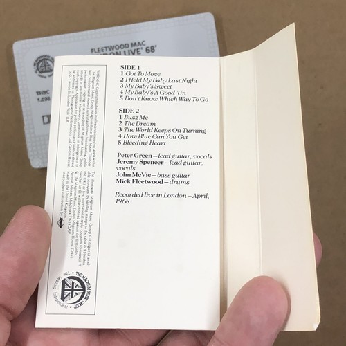 FLEETWOOD MAC Cassette Tape 60s Blues LONDON LIVE '68 PETER GREEN UK RELEASE - Picture 5 of 6