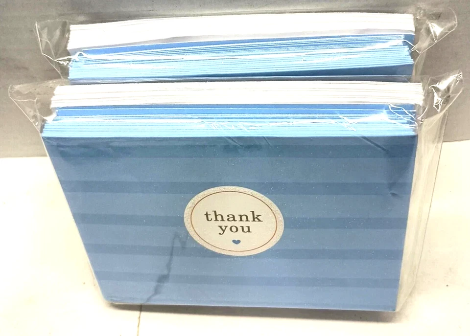 Sello Regalo Agradecimiento Notas Tarjetas Notas y SOBRES Azul Claro 5x4 Foto 3 de 4