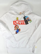 SUPER MARIO X LEVI'S COLAB Limitowana edycja Graficzny sweter Bluza z kapturem (biała) Small