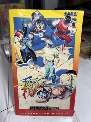 Final Fight CD Sega CD Manual, No registration card.