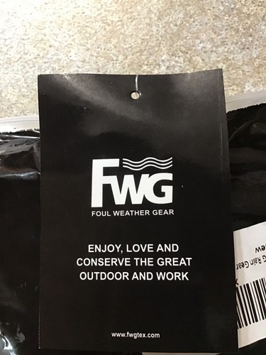 Foul Weather Gear FWG 2 Piece Black Rain Jacket w/Pants Size Medium NWT - Picture 6 of 9