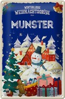 Blechschild WeihnachtsgrüßE Aus Munster Geschenk Deko Schild Tin Sign 20X30 Cm