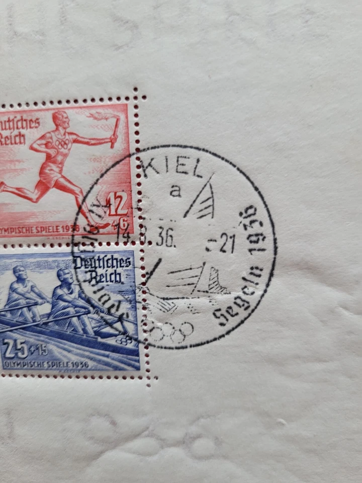 Germany Berlin 1936 XL Olympische Spiele.4 stamp Block.Cancellation 8/14/36.VF+. - Image 3 of 4