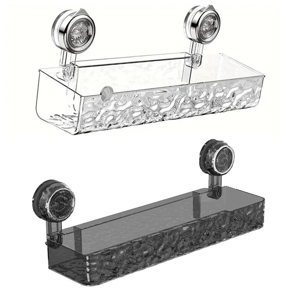 Suction Cup Shower Caddy No Drill Organizer Shelf Storage Rack