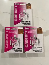 Cabinet  Drawer locks w/keys NEW 5/16 and 9/16 panels - Set of 3 