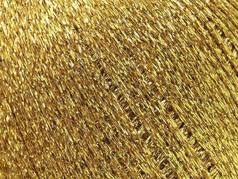 Gold Shimmer Ribbon Floss 80708 Ice Yarns Metallic Braided Flat Ribbon 25gr 174y - Image 2 of 3