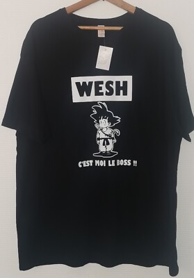 Schwarzes T-Shirt Wesh Das bin ich Der Boss Goku Dragon Ball dbz Manga Geschenk Gr. S