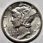 1940 Brilliant Uncirculated Silver Mercury Dime Free Shipping
