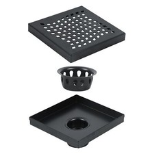 6 inch Shower Drain Square Shower Floor Drain with Removable Cover Grid Grate