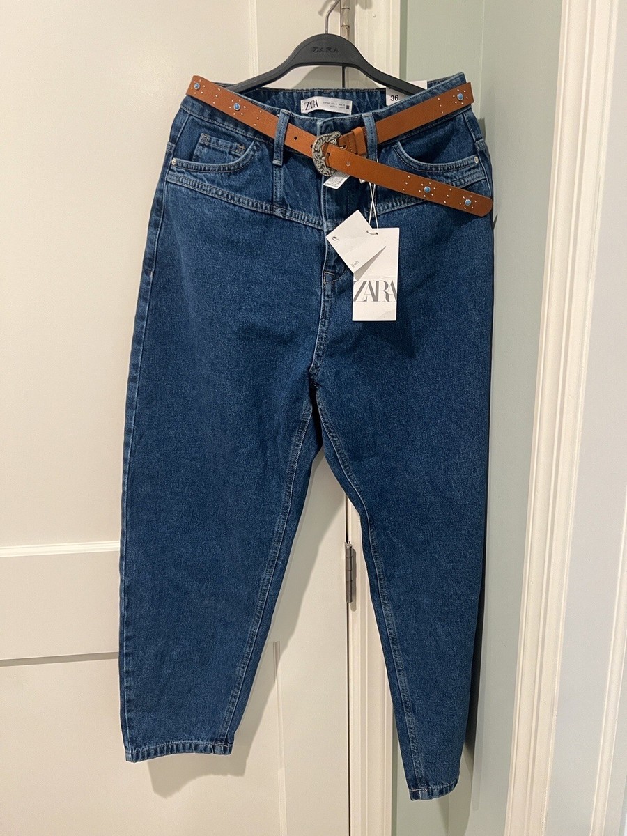 NWT ZARA Z1975 SLOUCHY BELTED JEANS US 4 / 36 1889/022/427 NWT ZARA Z1975 SLOUCHY BELTED JEANS US 4 / 36 1889/022/427