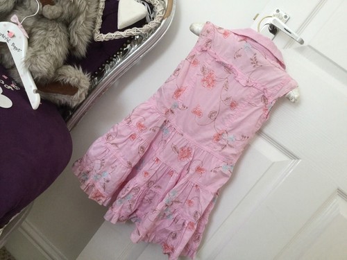 Vestido de verano Next Pretty Girls rosa bordado algodón 12-18 meses - Imagen 4 de 5
