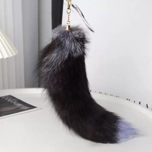 16"-18" Real Genuino Piel de Zorro Cola Llavero Bolso Dije Colgante Juegos con disfraces Juguetes - Imagen 19 de 31