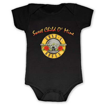 GUNS N' ROSES cd cvr SWEET CHILD O MINE Official Baby ONE PIECE Shirt 12 Months