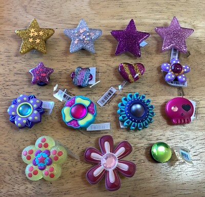 FLOWERS STARS JEWELS AUTHENTIC JIBBITZ SHOE CHARM FIT CROCS - YOUR CHOICE 1 EA.