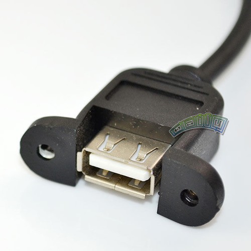 USB 2.0 A male plug to USB A female panel mount screw fixed adapter cable - Picture 2 of 2